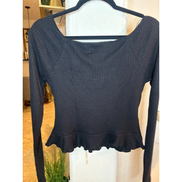 Urban Outfitters Kimchi Blue Gianna Off-The-Shoulder Lace-Inset Top L 6-10 NEW - Picture 7 of 7